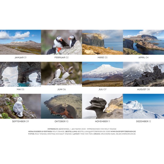 Doppelkalender Spitzbergen/Bäreninsel/Jan Mayen 2023