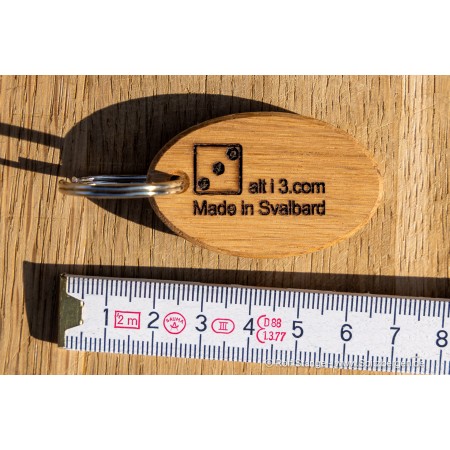 Key ring "mine 7" with real coal and wood from Spitsbergen's last Norwegian coal mine
