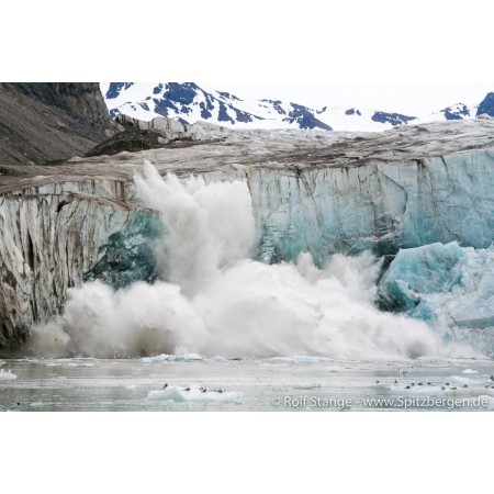 Spitzbergen-Svalbard: Spitzbergen-Reiseführer (tysk). Kalvende brefront, Fjortende Julibukta.